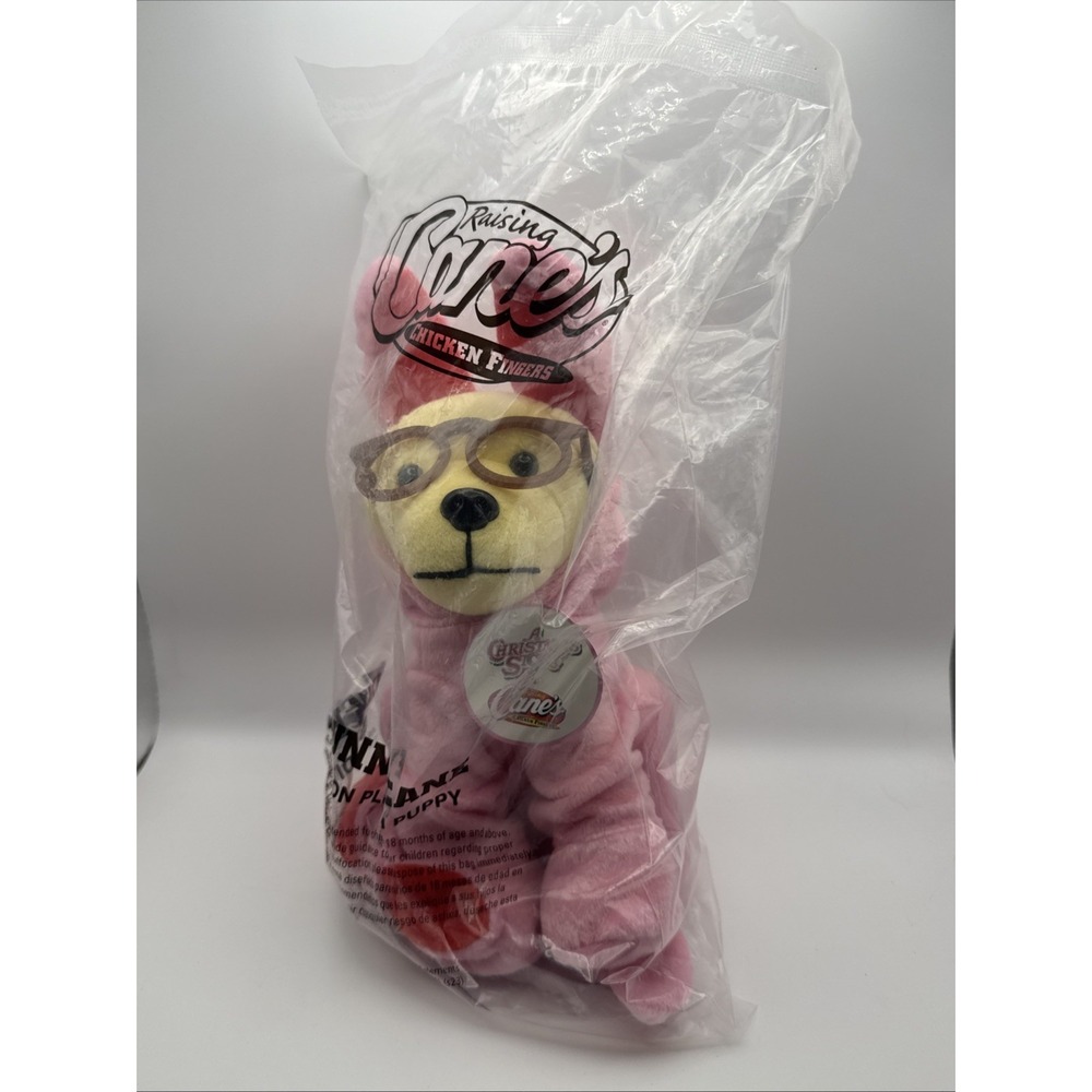 Raising Cane's A Christmas Story Pink Bunny Plush Puppy Dog Stuffy New Sealed